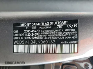 2020 Mercedes-Benz CLA 250 z VIN WDD5J4HB4LN060182, wystawiony jako Copart lot #51878455 z przebiegiem Nie podano mil oraz Czysty tytuł • Clean title. Historia ofert i sprzedaży dostępna na DreamBid. Obrazek 12.