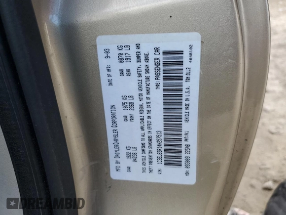 2004 Chrysler Sebring Limited z VIN 1C3EL65R14N257513, wystawiony jako Copart lot #84049844 z przebiegiem 82 402 mil mil oraz Szkoda całkowita • Salvage title. Historia ofert i sprzedaży dostępna na DreamBid. Obrazek 13.