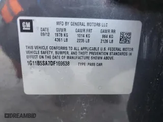 2013 Chevrolet Malibu LS with VIN 1G11B5SA7DF169638, listed as a Copart auction lot 48822195 with 144,313 mi miles and Salvage Title. Bid and sale history available at carsss.com. Image 14.
