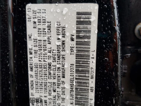 2014 Acura RDX Technology with VIN 5J8TB4H55EL013378, listed as a Copart auction lot 58911375 with 79,970 mi miles and Salvage title. Bid and sale history available at DreamBid. Image 13.