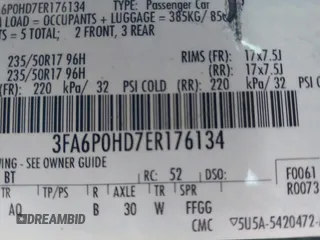 2014 Ford Fusion SE with VIN 3FA6P0HD7ER176134, listed as a IAAI auction lot 41854863 with 201,501 mi miles. Bid and sale history available at carsss.com. Image 9.