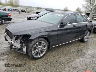 2016 Mercedes-Benz C 300 Luxury with VIN 55SWF4KB6GU155838, listed as a Copart auction lot 52011555 with 90,458 mi miles and Salvage Title. Bid and sale history available at carsss.com. Image 1.