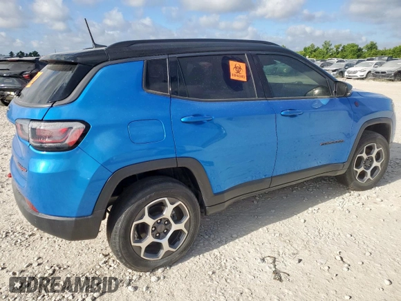 2022 Jeep Compass Trailhawk with VIN 3C4NJDDB6NT162831, listed as a Copart auction lot 66130235 with 34,762 mi miles and Salvage title. Bid and sale history available at DreamBid. Image 3.