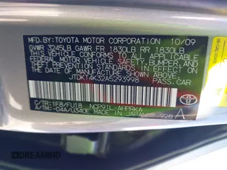 2010 Toyota Yaris with VIN JTDKT4K32A5293998, listed as a IAAI auction lot 41635631 with 221,414 mi miles. Bid and sale history available at carsss.com. Image 9.