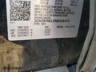 2022 Chevrolet Tahoe RST with VIN 1GNSKRKL0NR316474, listed as a Copart auction lot 71941234 with 64,256 mi miles and Salvage Title. Bid and sale history available at carsss.com. Image 13.