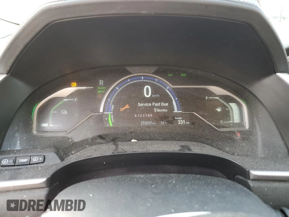 2019 Honda Clarity Plug-In Hybrid with VIN JHMZC5F12KC800472, listed as a Copart auction lot 78041574 with 259,257 mi miles and Clean Title. Bid and sale history available at carsss.com. Image 9.