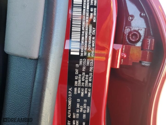 2018 Alfa Romeo Stelvio with VIN ZASFAKANXJ7B89561, listed as a Copart auction lot 42215045 with 82,946 mi miles and Salvage Title. Bid and sale history available at carsss.com. Image 13.
