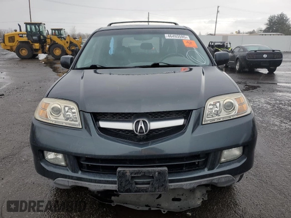 2005 Acura MDX with VIN 2HNYD18295H512436, listed as a Copart auction lot 46493595 with 0 mi miles and Salvage Title. Bid and sale history available at carsss.com. Image 5.