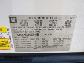 2016 GMC Acadia SLE with VIN 1GKKRPKD5GJ299436, listed as a IAAI auction lot 41410744 with 149,137 mi miles. Bid and sale history available at carsss.com. Image 9.