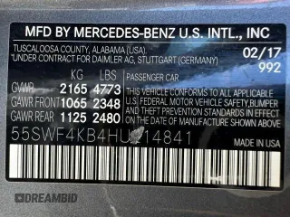 2017 Mercedes-Benz C C 300 with VIN 55SWF4KB4HU214841, listed as a Copart auction lot 49930075 with 162,210 mi miles and Salvage Title. Bid and sale history available at carsss.com. Image 15.