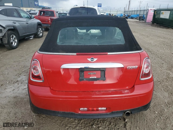 2012 MINI Cooper Convertible with VIN WMWZN3C56CT135341, listed as a Copart auction lot 48611575 with 0 mi miles and Salvage Title. Bid and sale history available at carsss.com. Image 6.