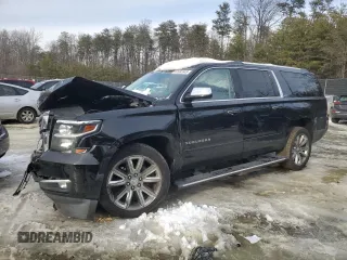 2015 Chevrolet Suburban LTZ with VIN 1GNSCKKC4FR638234, listed as a Copart auction lot 87687645 with 75,399 mi miles and Salvage Title. Bid and sale history available at DreamBid. Image 1.
