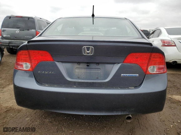 2008 Honda Civic Hybrid with VIN JHMFA36228S028883, listed as a Copart auction lot 48154015 with 166,740 mi miles and Salvage Title. Bid and sale history available at carsss.com. Image 6.