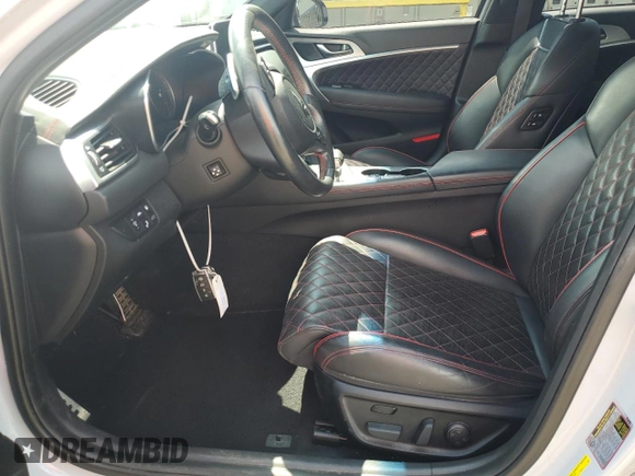 2019 Genesis G70 Advanced with VIN KMTG44LA9KU019674, listed as a Copart auction lot 63004515 with 60,493 mi miles and Salvage title. Bid and sale history available at DreamBid. Image 7.