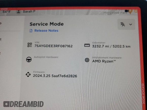 2024 Tesla Model Y Long Range z VIN 7SAYGDEE3RF087162, wystawiony jako Copart lot #79315224 z przebiegiem 3 232 mil mil oraz Szkoda całkowita • Salvage title. Historia ofert i sprzedaży dostępna na DreamBid. Obrazek 9.