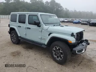 2024 Jeep Wrangler Sahara with VIN 1C4PJXEGXRW210206, listed as a Copart auction lot 58059115 with 14,492 mi miles and Salvage title. Bid and sale history available at DreamBid. Image 4.