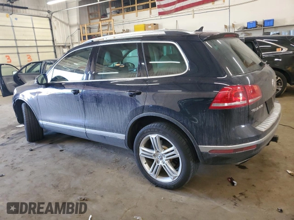 2015 Volkswagen Touareg Sport with VIN WVGEF9BP3FD003121, listed as a Copart auction lot 50572505 with 87,082 mi miles and Salvage title. Bid and sale history available at DreamBid. Image 2.