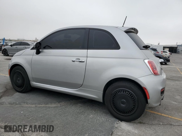 2012 FIAT 500 Sport with VIN 3C3CFFBRXCT385475, listed as a Copart auction lot 60477675 with 131,410 mi miles and Salvage title. Bid and sale history available at DreamBid. Image 2.