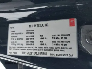 2018 Tesla Model 3 Long Range Battery with VIN 5YJ3E1EA2JF071855, listed as a IAAI auction lot 41314974 with 169,318 mi miles and . Bid and sale history available at DreamBid. Image 9.