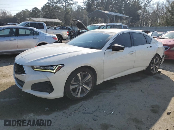 2021 Acura TLX w/Advance Package with VIN 19UUB5F61MA000935, listed as a Copart auction lot 44229255 with 62,922 mi miles and Salvage Title. Bid and sale history available at carsss.com. Image 1.