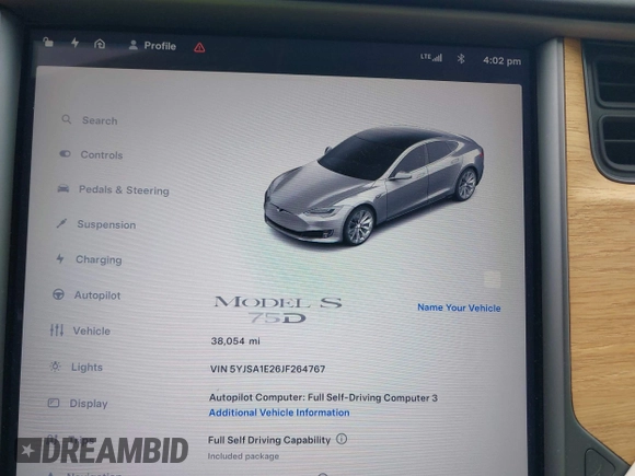 2018 Tesla Model S 75D с VIN 5YJSA1E26JF264767, выставлен на аукционе IAAI как лот 42434614 с пробегом 38 054 миль миль и . История ставок и продаж доступна на DreamBid. Изображение 7.