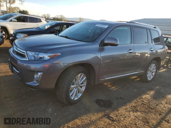 2011 Toyota Highlander Hybrid Limited with VIN JTEDC3EH0B2001578, listed as a Copart auction lot 83100324 with 269,200 mi miles and Salvage Title. Bid and sale history available at carsss.com. Image 1.