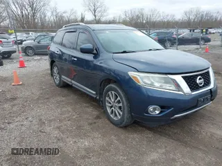 2015 Nissan Pathfinder SL with VIN 5N1AR2MN5FC622513, listed as a IAAI auction lot 41953545 with 183,339 mi miles and . Bid and sale history available at DreamBid. Image 1.