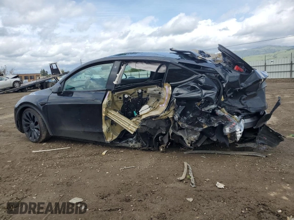 2022 Tesla Model Y Performance with VIN 7SAYGDEF1NF404133, listed as a Copart auction lot 51108165 with 44,102 mi miles and Salvage Title. Bid and sale history available at DreamBid. Image 2.