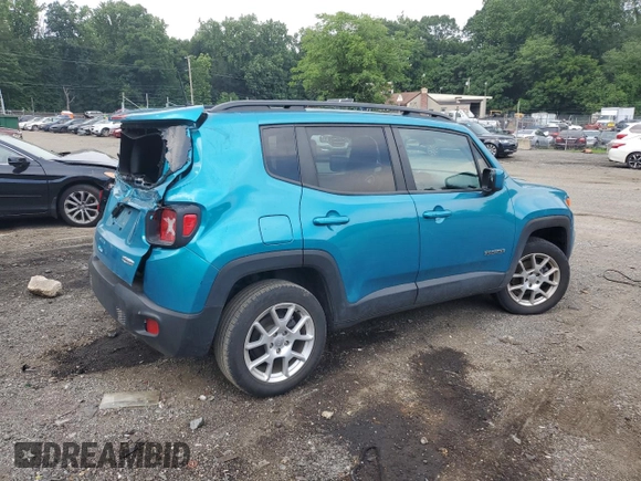 2020 Jeep Renegade Latitude z VIN ZACNJBBB7LPL19906, wystawiony jako Copart lot #60719085 z przebiegiem 61 629 mil mil oraz Szkoda całkowita • Salvage title. Historia ofert i sprzedaży dostępna na DreamBid. Obrazek 3.