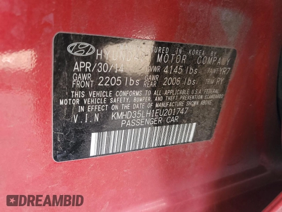2014 Hyundai Elantra GT with VIN KMHD35LH1EU201747, listed as a Copart auction lot 52236025 with 65,268 mi miles and Salvage Title. Bid and sale history available at carsss.com. Image 12.