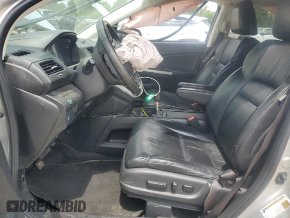 2012 Honda CR-V EX-L with VIN 2HKRM4H75CH602372, listed as a Copart auction lot 58810095 with 93,311 mi miles and Salvage title. Bid and sale history available at DreamBid. Image 7.