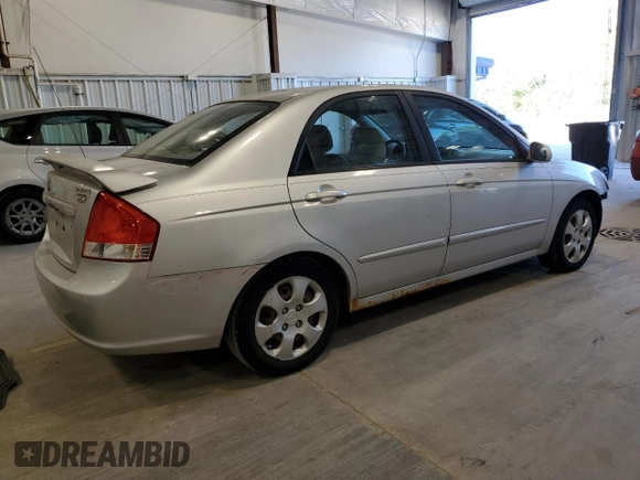 2009 Kia Spectra EX with VIN KNAFE221X95650545, listed as a Copart auction lot 74496974 with 203,752 mi miles and Non Repairable. Bid and sale history available at carsss.com. Image 3.