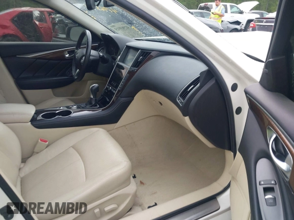 2016 Infiniti Q50 Premium with VIN JN1EV7AR8GM345554, listed as a IAAI auction lot 41965915 with 88,646 mi miles and . Bid and sale history available at DreamBid. Image 5.