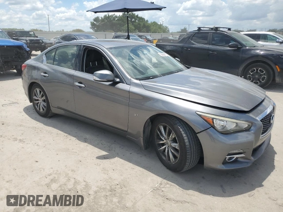 2014 Infiniti Q50 with VIN JN1BV7AP4EM686822, listed as a Copart auction lot 56568735 with 96,133 mi miles and Salvage title. Bid and sale history available at DreamBid. Image 4.