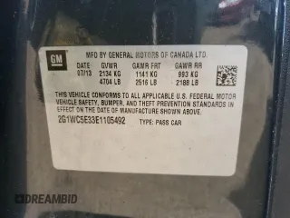 2014 Chevrolet Impala LTZ with VIN 2G1WC5E33E1105492, listed as a Copart auction lot 52814425 with 133,641 mi miles and Salvage Title. Bid and sale history available at DreamBid. Image 12.