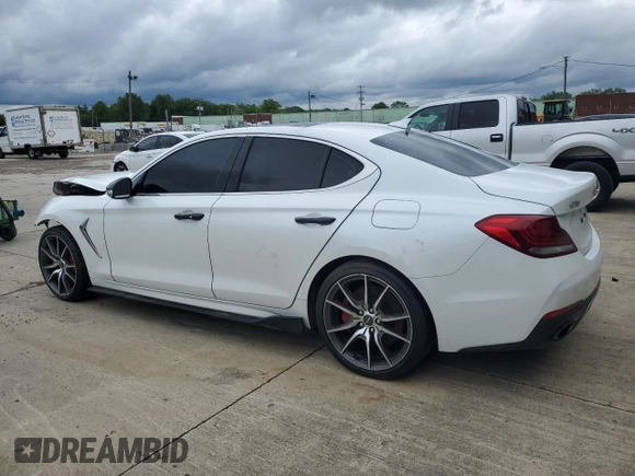 2021 Genesis G70 3.3T z VIN KMTG74LE7MU074377, wystawiony jako Copart lot #58122415 z przebiegiem 80 565 mil mil oraz Czysty tytuł • Clean title. Historia ofert i sprzedaży dostępna na DreamBid. Obrazek 2.