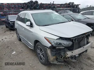 2017 Infiniti QX60 with VIN 5N1DL0MN8HC561115, listed as a IAAI auction lot 41524335 with 154,245 mi miles. Bid and sale history available at carsss.com. Image 1.