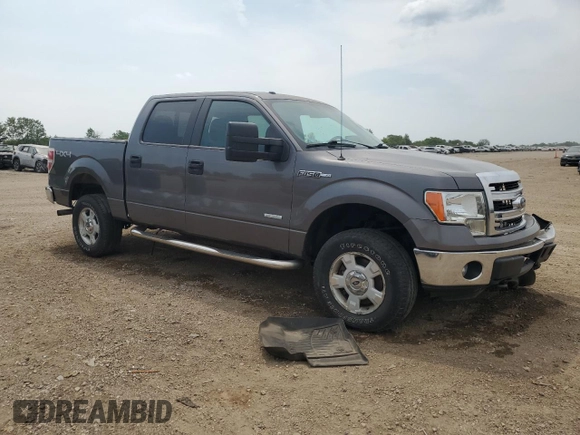 2013 Ford F-150 XL with VIN 1FTFW1ET1DKF57964, listed as a Copart auction lot 58801885 with 176,584 mi miles and Salvage title. Bid and sale history available at DreamBid. Image 4.