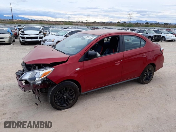 2022 Mitsubishi Mirage G4 ES with VIN ML32FUFJXNHF02852, listed as a Copart auction lot 78301073 with 0 mi miles. Bid and sale history available at carsss.com. Image 1.