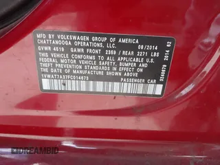 2015 Volkswagen Passat Limited Edition Edition with VIN 1VWAT7A37FC014673, listed as a IAAI auction lot 42139731 with 223,506 mi miles and . Bid and sale history available at DreamBid. Image 9.