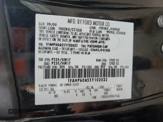 2005 Ford Thunderbird Deluxe z VIN 1FAHP60A55Y102032, wystawiony jako Copart lot #73761144 z przebiegiem 50 402 mil mil oraz Szkoda całkowita • Salvage title. Historia ofert i sprzedaży dostępna na DreamBid. Obrazek 12.