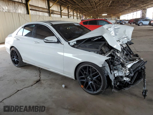 2019 Mercedes-Benz C 300 with VIN WDDWF8DB4KR462407, listed as a Copart auction lot 52336005 with 75,466 mi miles and Salvage Title. Bid and sale history available at DreamBid. Image 4.