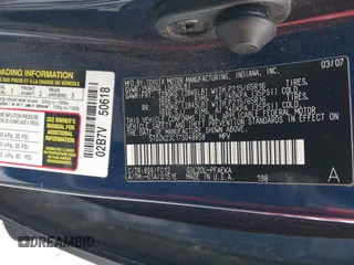 2007 Toyota Sienna CE with VIN 5TDZK23C17S048858, listed as a IAAI auction lot 42250373 with 130,025 mi miles and . Bid and sale history available at DreamBid. Image 9.