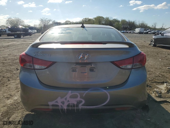 2013 Hyundai Elantra Limited with VIN 5NPDH4AE4DH287766, listed as a Copart auction lot 52394785 with 0 mi miles and Salvage Title. Bid and sale history available at carsss.com. Image 6.