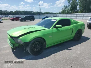 2013 Ford Mustang GT with VIN 1ZVBP8CF2D5210785, listed as a Copart auction lot 61010675 with 158,341 mi miles and Salvage title. Bid and sale history available at DreamBid. Image 1.