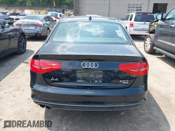 2014 Audi A4 Premium Plus with VIN WAUHFAFL0EN016523, listed as a IAAI auction lot 42456160 with 62,883 mi miles and . Bid and sale history available at DreamBid. Image 16.