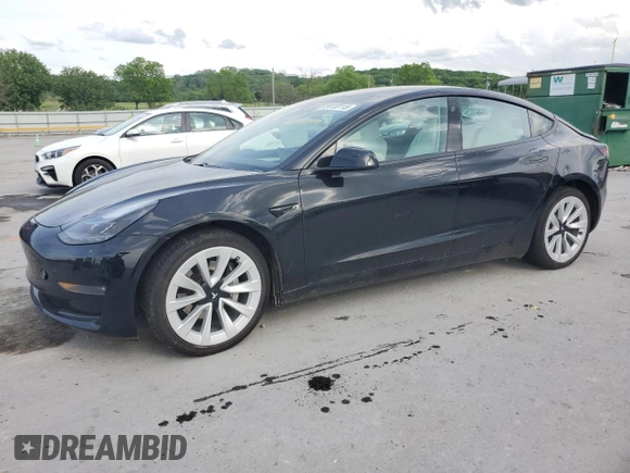 2021 Tesla Model 3 Long Range with VIN 5YJ3E1EB6MF980646, listed as a Copart auction lot 54137115 with 34,690 mi miles and Salvage Title. Bid and sale history available at carsss.com. Image 1.