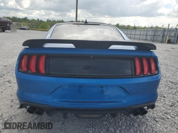 2021 Ford Mustang GT with VIN 1FA6P8CF5M5111288, listed as a Copart auction lot 54486265 with Not provided miles and Salvage title. Bid and sale history available at DreamBid. Image 6.