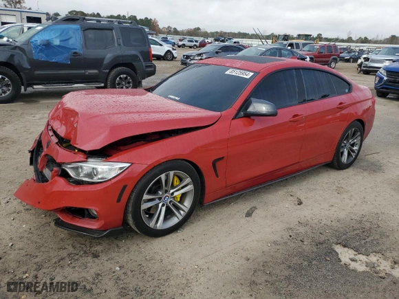 2015 BMW 4 Series 435i with VIN WBA4B1C52FG241080, listed as a Copart auction lot 85125954 with 89,499 mi miles and Salvage Title. Bid and sale history available at carsss.com. Image 1.