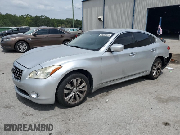 2012 Infiniti M37 with VIN JN1BY1ARXCM396491, listed as a Copart auction lot 53595085 with 178,417 mi miles and Salvage Title. Bid and sale history available at carsss.com. Image 1.